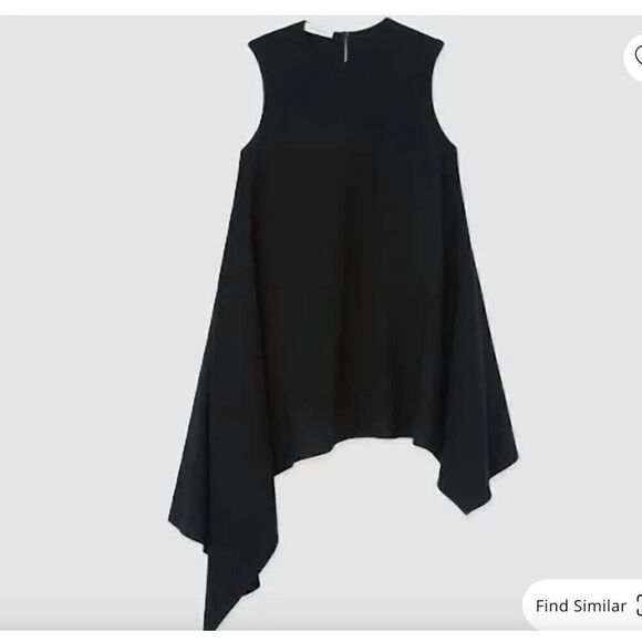 LAFAYETTE 148 New York Asymmetric Blouse in Black Size XS - Picture 1 of 4